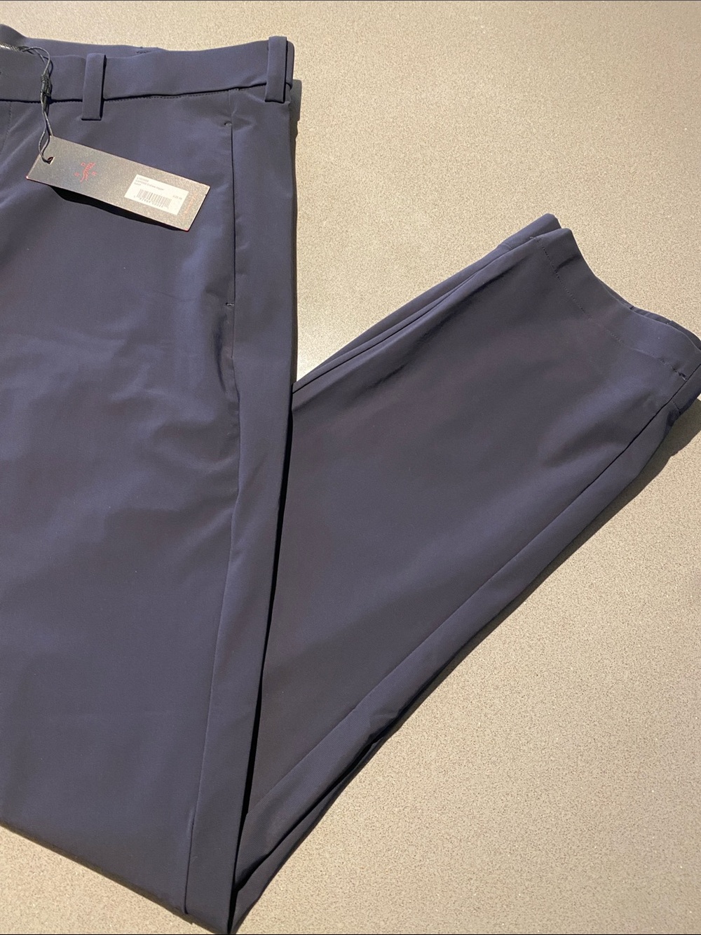 Modern Navy Jogger Pants with Pockets and belt loops. Soft and comfy. - Picture 3 of 7